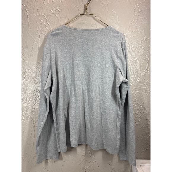 J.Jill Women's Long Sleeve Compassion Tee Gray Round Neck Stretch Size XL - Picture 2 of 4